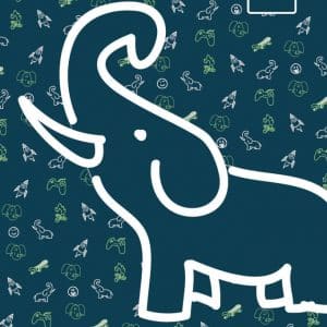 Pixel-Postkarte Elefant